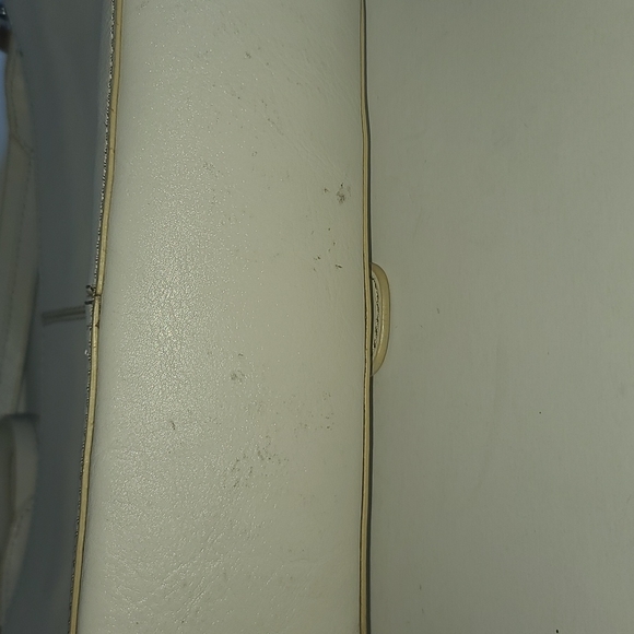 Cowhide leather Etienne Aigner cream & brown baguette purse 10x6x3. 90's - Picture 5 of 10